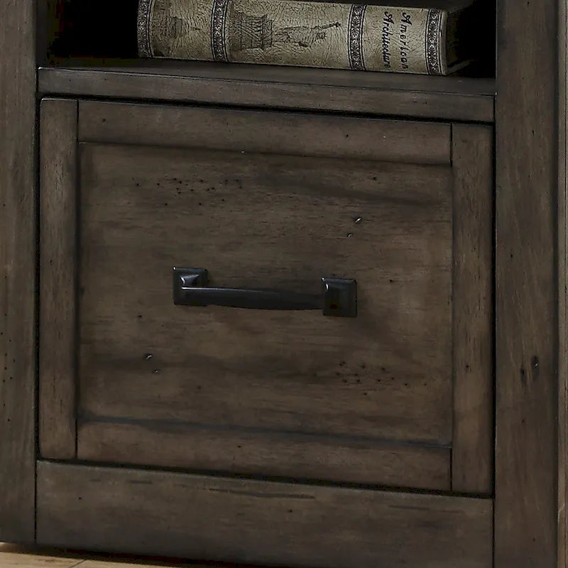 Rauchgrauer Aktenschrank mit einer Schublade und Regal
