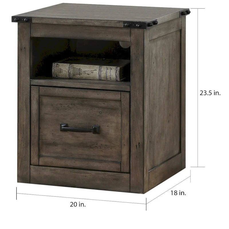 Rauchgrauer Aktenschrank mit einer Schublade und Regal