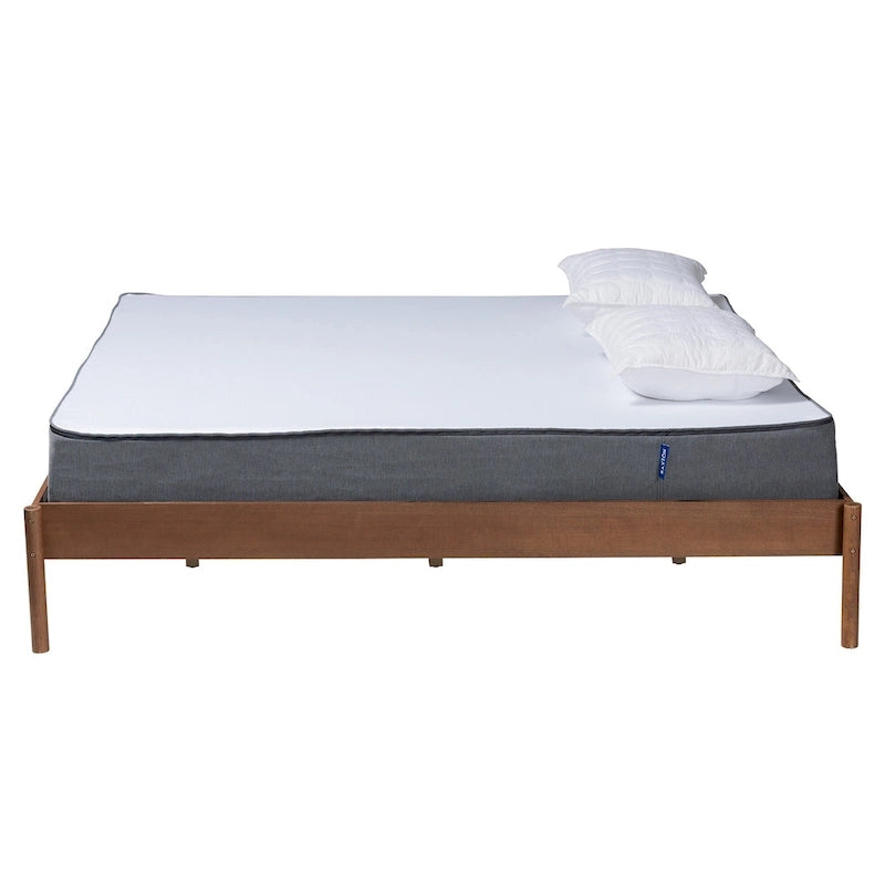 Struttura letto matrimoniale in stile Mid-Century in noce frassino