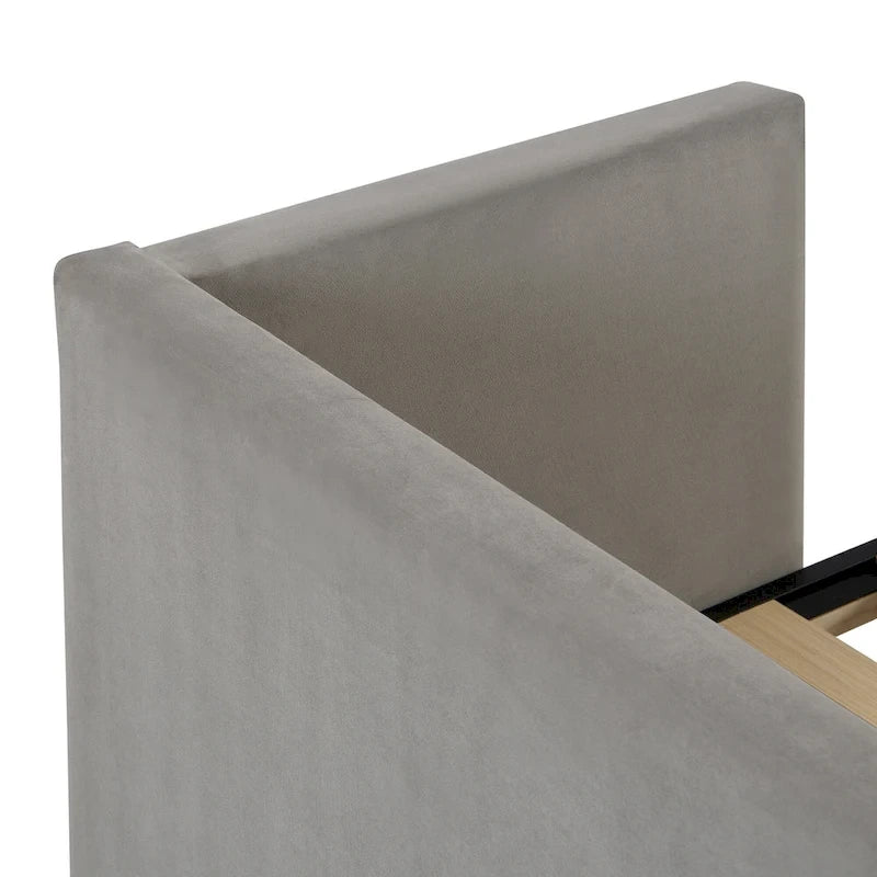 Lit de repos rembourré jumeau avec lit gigogne escamotable, beige