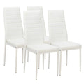 White High-Back Dining Chairs, Set of 4