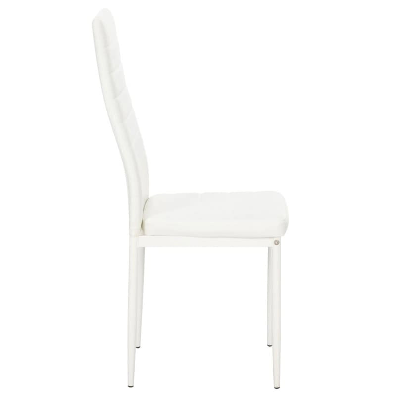 White High-Back Dining Chairs, Set of 4