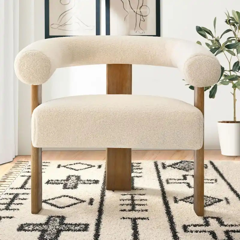 Gepolsterter Bouclé-Sessel