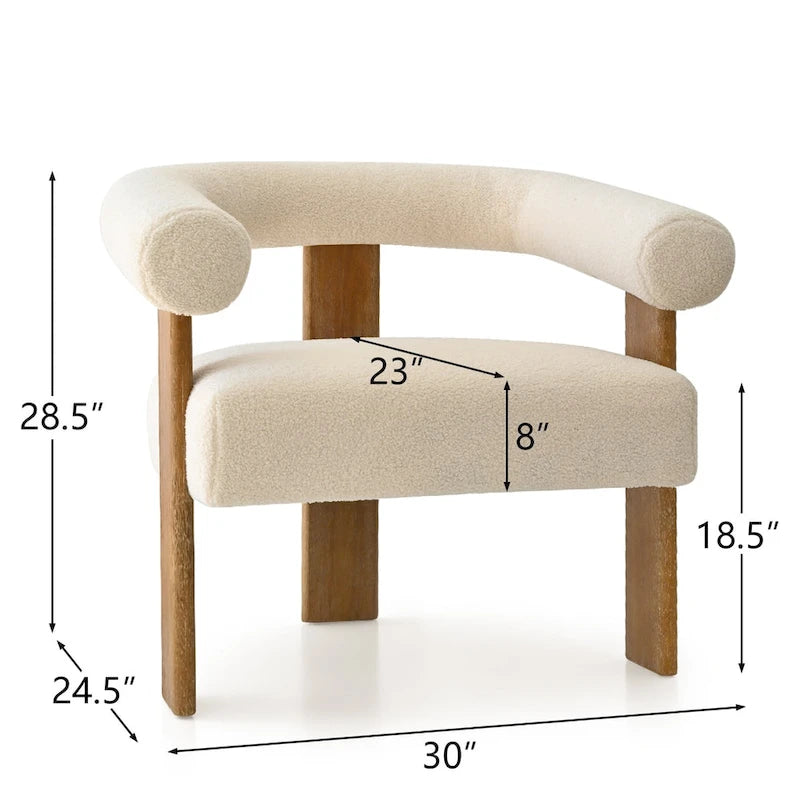 Gepolsterter Bouclé-Sessel