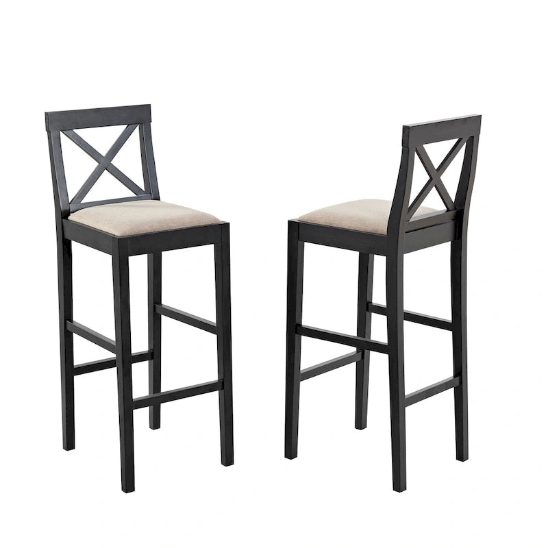Tall Bar Table with Footrest and Adjustable Feet