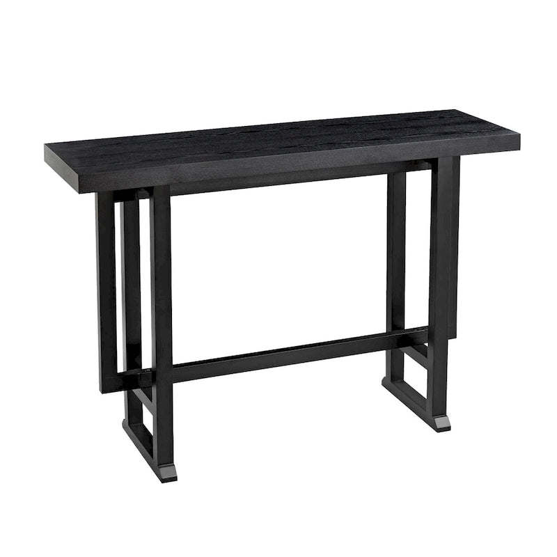Tall Bar Table with Footrest and Adjustable Feet
