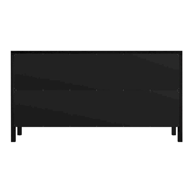Wide 6-Drawer Wood Dresser with Antique Finish