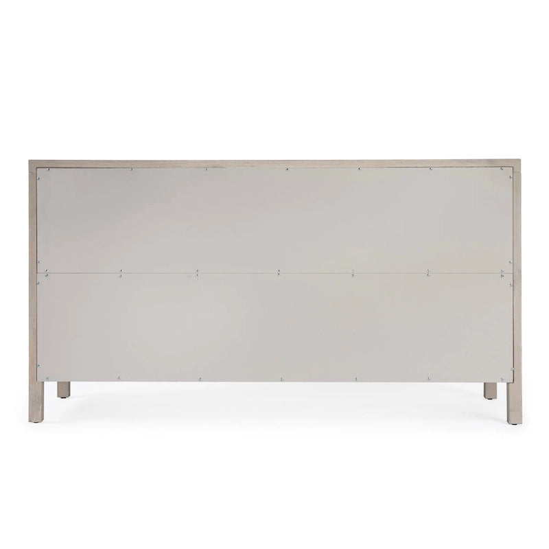 Wide 6-Drawer Wood Dresser with Antique Finish