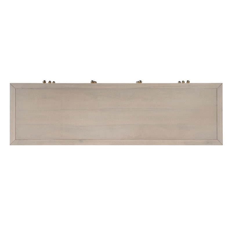 Wide 6-Drawer Wood Dresser with Antique Finish
