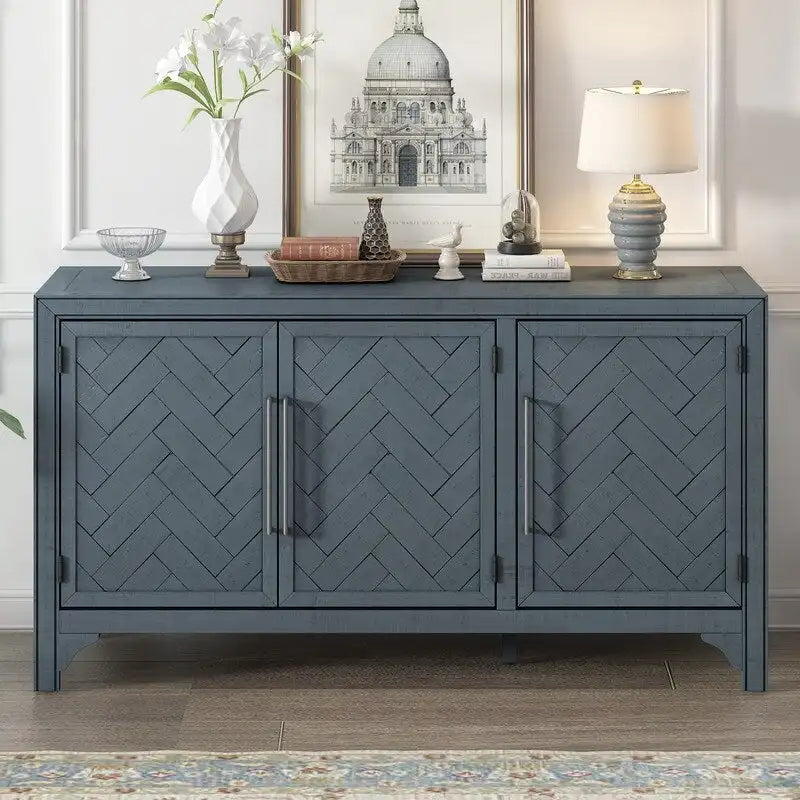 Three-Door Sideboard Cabinet with Pine Veneer