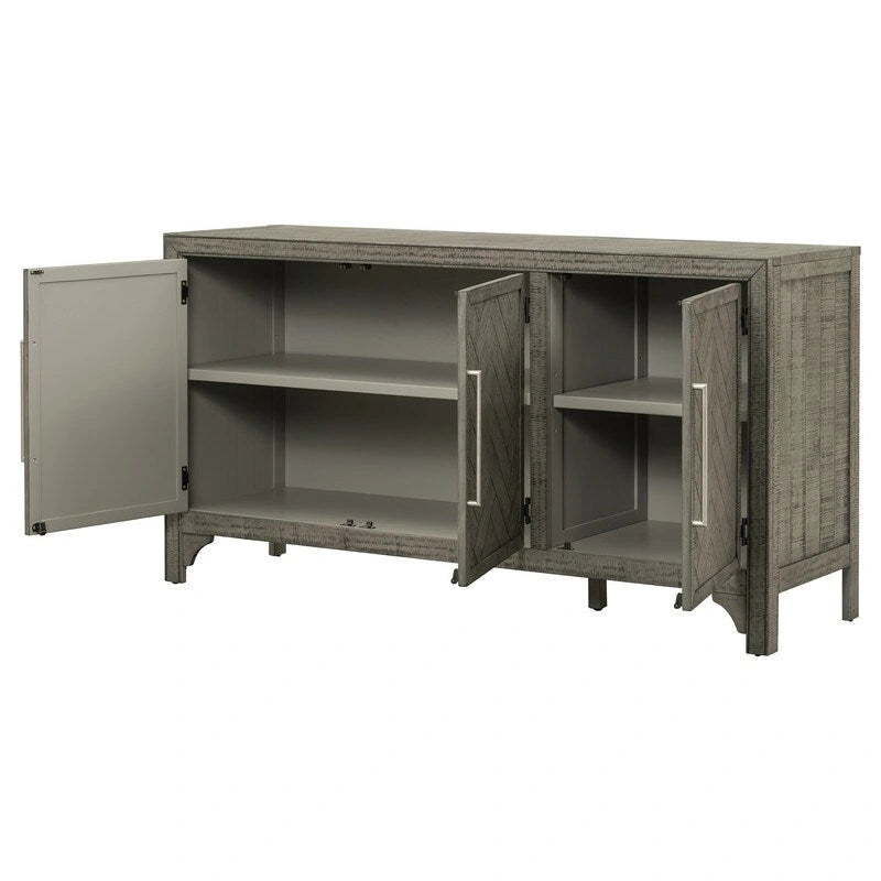 Three-Door Sideboard Cabinet with Pine Veneer
