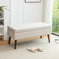 Banc de lit en lin avec rangement