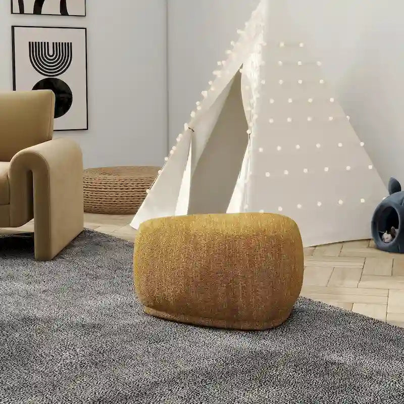 Mustard Yellow Rounded Triangle Ottoman