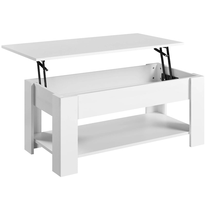 38.6-Inch Lift-Top Coffee Table with Storage Shelf