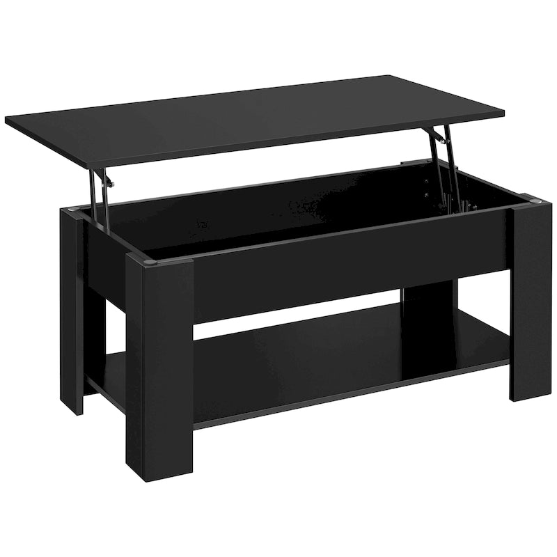 38.6-Inch Lift-Top Coffee Table with Storage Shelf