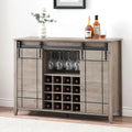 47-Inch Farmhouse Wine Bar Cabinet with Sliding Doors