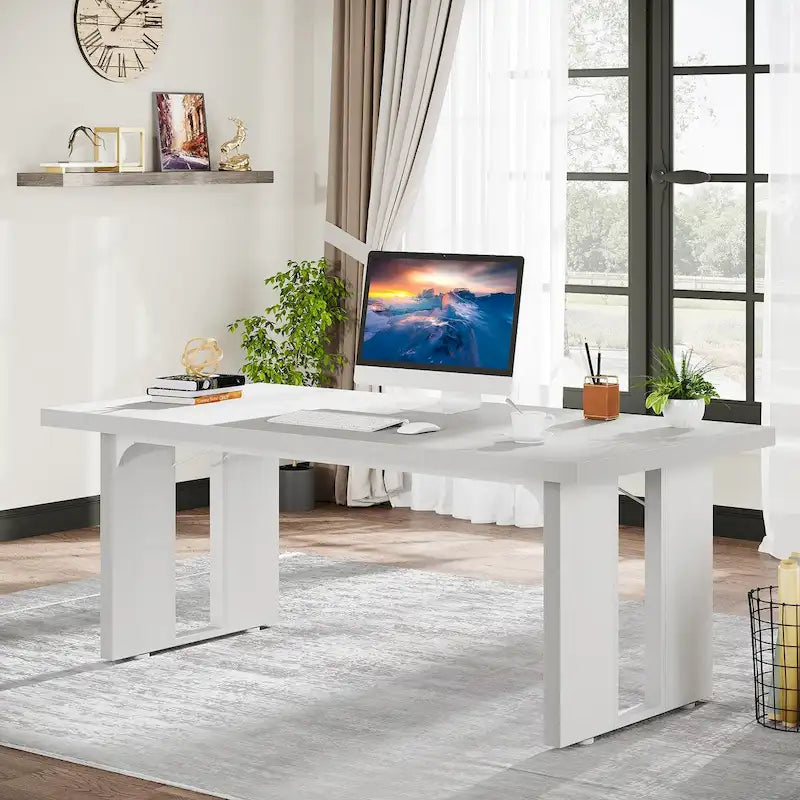 70.9-Zoll-Schreibtisch für Führungskräfte, großer Computer-Büroschreibtisch und Arbeitsplatz