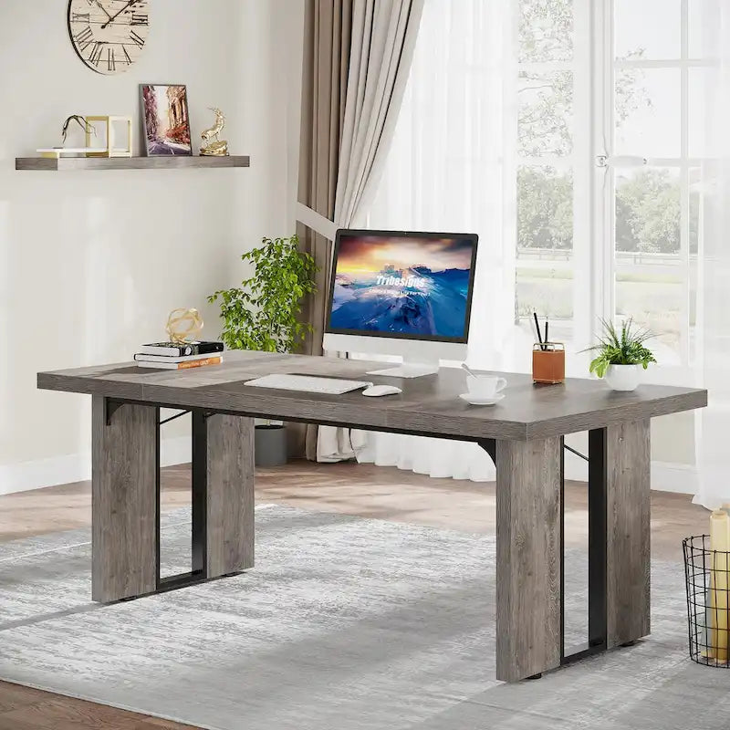 70.9-Zoll-Schreibtisch für Führungskräfte, großer Computer-Büroschreibtisch und Arbeitsplatz