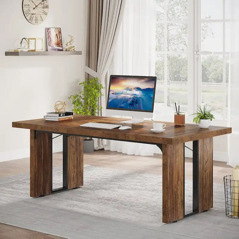 70.9-Zoll-Schreibtisch für Führungskräfte, großer Computer-Büroschreibtisch und Arbeitsplatz