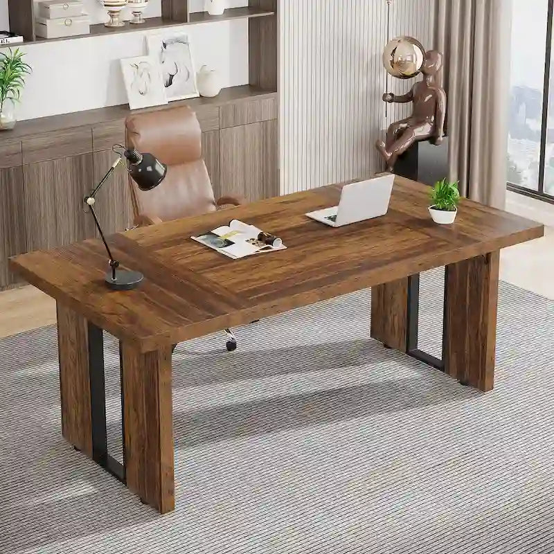 70.9-Zoll-Schreibtisch für Führungskräfte, großer Computer-Büroschreibtisch und Arbeitsplatz