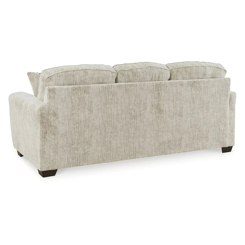 Parchment Upholstered Sofa with Accent Pillows, 90 in.