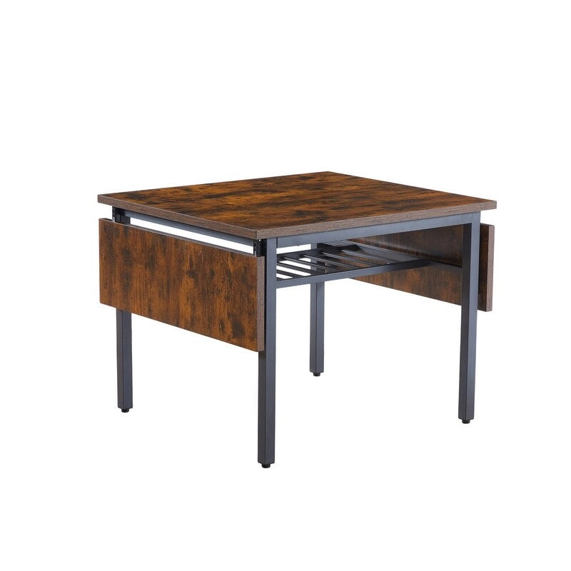 Tavolo da pranzo pieghevole in stile industriale vintage, tavolo rettangolare allungabile in legno con ribalta per cucina, soggiorno e sala da pranzo