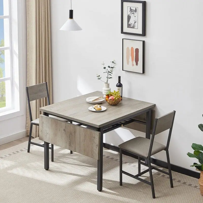 Tavolo da pranzo pieghevole in stile industriale vintage, tavolo rettangolare allungabile in legno con ribalta per cucina, soggiorno e sala da pranzo