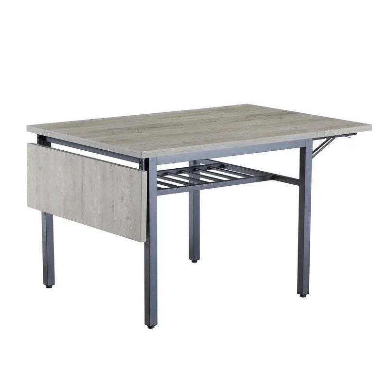 Tavolo da pranzo pieghevole in stile industriale vintage, tavolo rettangolare allungabile in legno con ribalta per cucina, soggiorno e sala da pranzo