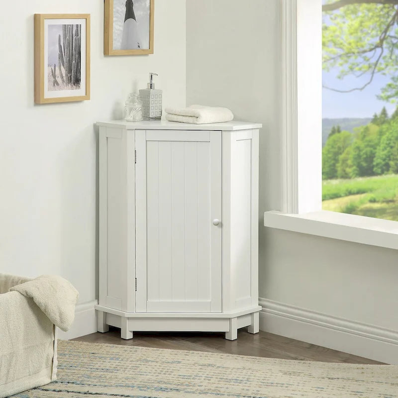Moderner dreieckiger Eckschrank für das Badezimmer mit verstellbarem Einlegeboden aus MDF