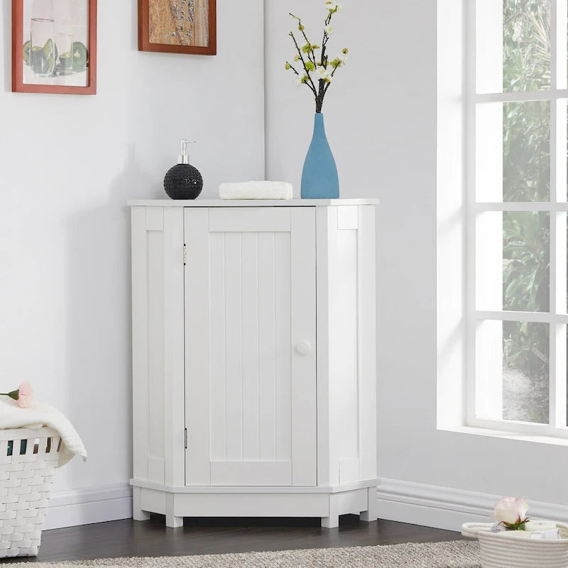 Moderner dreieckiger Eckschrank für das Badezimmer mit verstellbarem Einlegeboden aus MDF