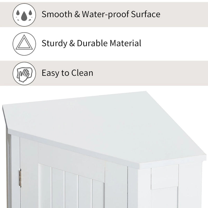 Moderner dreieckiger Eckschrank für das Badezimmer mit verstellbarem Einlegeboden aus MDF